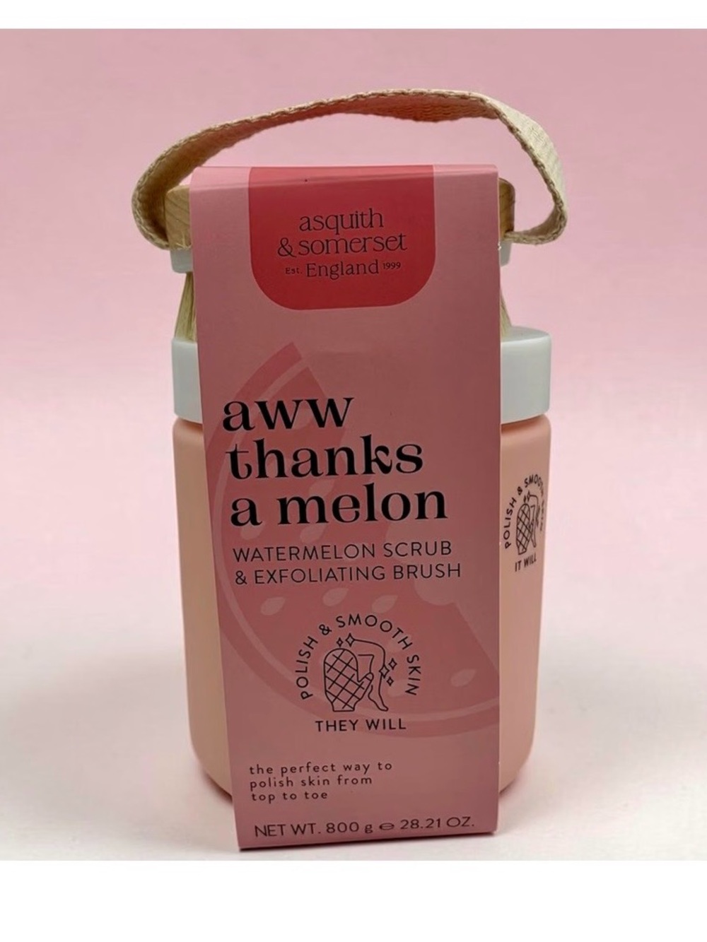 Asquith & Somerset AWW Thanks a Melon Watermelon Body Scrub with Brush, 28.21 fl